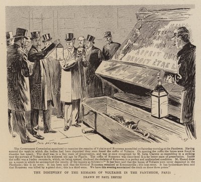 La découverte des restes de Voltaire au Panthéon, Paris - Paul Destez